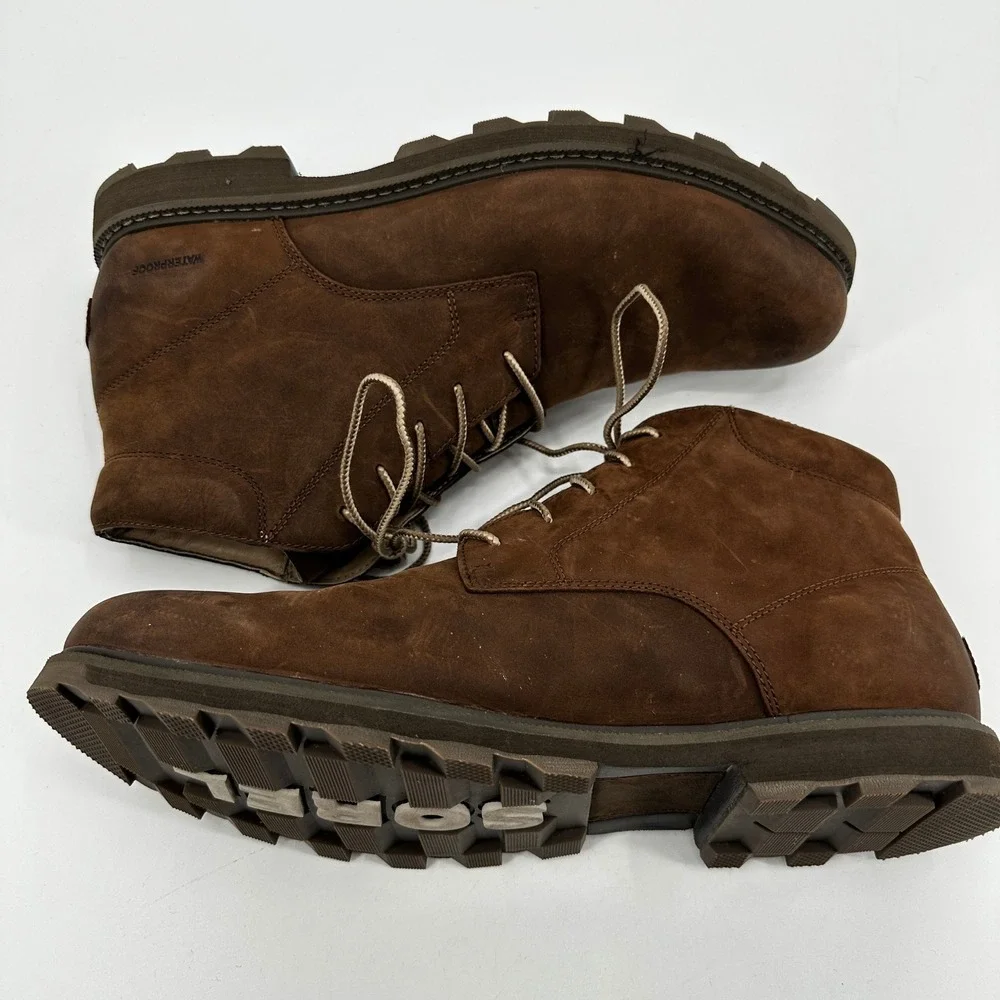 Sorel Madson Moc Toe Waterproof Brown Nubuck Leather Chukka Boots Mens 13 Rugged
